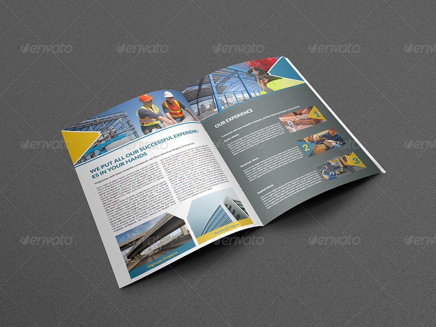 Construction Business Brochure Template 8 Pages By Owpictures